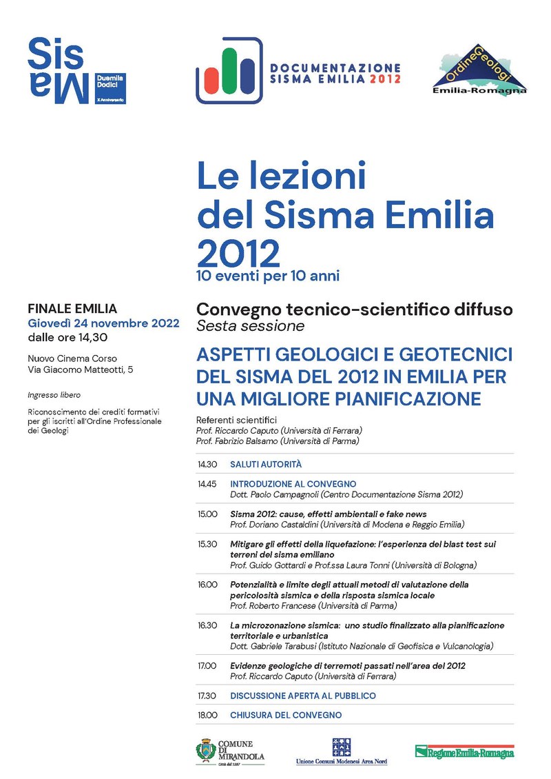 Sesta e ultima sessione del Convegno diffuso del Decennale del Sisma 2012