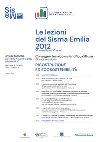 Le lezioni del Sisma Emilia 2012 - Ricostruzione ed Ecosostenibilità